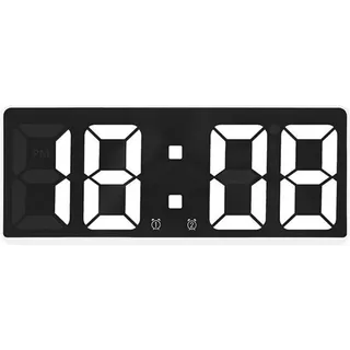 Große, Smarte Digitale Wanduhr Mit App-steuerung: Zeit-/datums-/tonaktivierung Und Countdown-funktion Stufenlose Helligkeits- Und Lautstärkeregelung Wecker Mit Schlummerfunktion Schwarzes, Beleuchtete