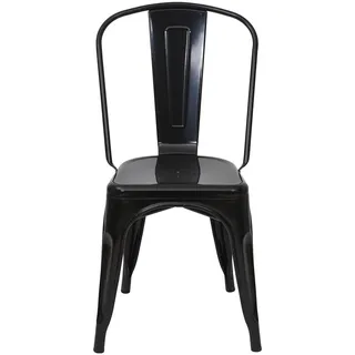 MCW Stapelstuhl MCW-A73 Metall schwarz 6er Set