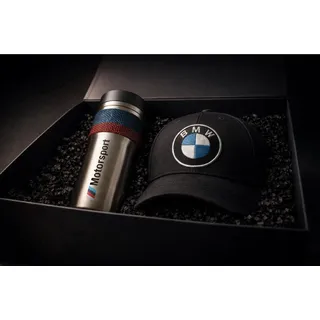 BMW Geschenkbox M Motorsport – Geschenkset mit Thermobecher 450 ml Logo Cap – Exklusive Geschenkidee Fans, Männer & Frauen – Ideal zu Geburtstag, Weihnachten & Vatertag