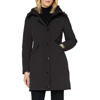 Blauer Damen Impermeabile/Trench Lunghi Imbot.Piuma Anorak, 999 Schwarz, L - L