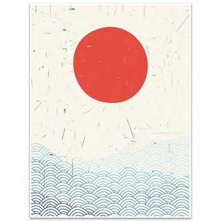 wandmotiv24 Poster minimalistisch, Kunst, Japan, Minimalismus (1 St), Wandbild, Wanddeko, Poster in versch. Größen rot 40 cm x 30 cm x 0.1 cm