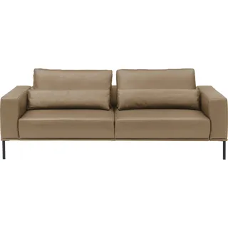 Musterring 2,5-Sitzer MUSTERRING "JustBPM100, 202 cm breit, aus hochwertigem Leder", macchiato, B:202cm H:88cm T:107cm, 100% Leder, Sofas, wahlweise mit Nierenkissen und mot. Sitzauszug, Metallfuß in schwarz