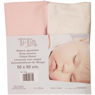 Ti Tin | 2er Packung Spannbetttücher für Kinderbett | 100% Baumwolle in Weiss | Verstellbar mit Gummizug | 70x 140 cm
