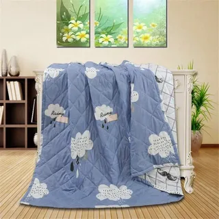 FANSU Tagesdecke Bettüberwurf Steppdecke Mikrofaser Doppelbett Einselbetten Gesteppt Bettwäsche Sofaüberwurf Wohndecke Bettdecke Stepp Gesteppter Quilt (Wolken,140x200cm)