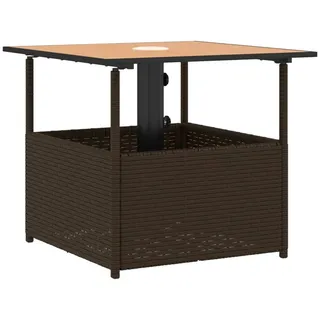 vidaXL Gartentisch mit Schirmloch 58,9 x 58,5 x 46,5 cm Braun