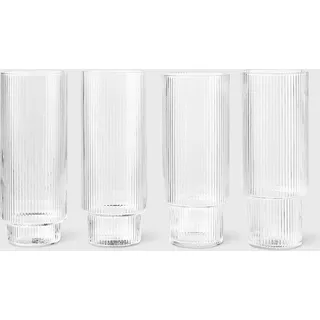 Ripple Long Drink Glasses - Set of 4