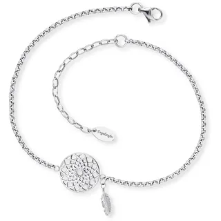 Engelsrufer "TRAUMFÄNGER", silber (edelstahlfarben), Fußketten, Damen, Edelstahl, glänzend