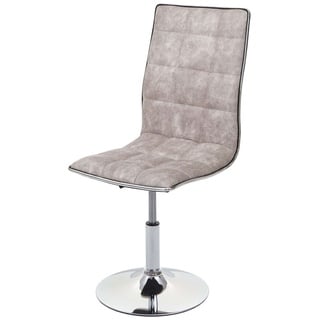 Esszimmerstuhl HWC-C41, Stuhl Küchenstuhl, höhenverstellbar drehbar, Stoff/Textil vintage grau