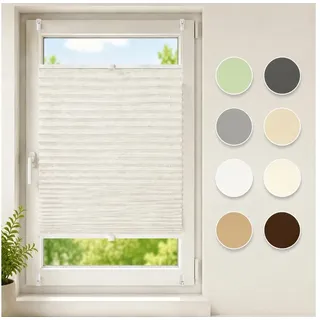 Sekey Plissee Plissee ohne Bohren Klemmfix verspannt für Fenster & Tür Lichtschutz, blickdicht, Klemmfix Montage ohne Bohren, Klemmfix, Faltenstore Klemmfix Lichtschutz und Sichtschutz 70x130cm Leinen 70 cm x 130 cm