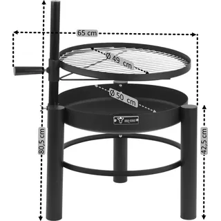 BBQ-Toro Feuerschale mit Grillrost Ø 50 cm Schwarz