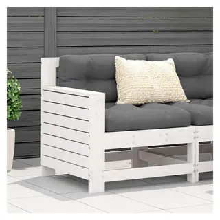 vidaXL Gartensofa mit Armlehne weiß