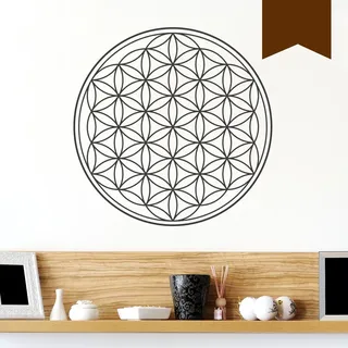 WANDKINGS Wandtattoo, Blume des Lebens, 40 x 40 cm, Braun, Wähle aus 5 Größen & 35 Farben