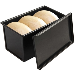 LERECA Laibpfanne mit Deckel, Aluminium-Stahl-Laibpfannen zum Backen von Brot, Antihaft-Toastbox für Ofenbacken, Backform, Kuchen-Toastbrotform, Küchen-Backgeschirr-Sets