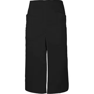 VELILLA Lange Schürze mit Schlitz u. Taschen, 190 g/m2 ⚥ Schwarz, One size