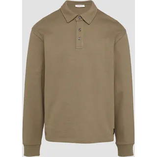 S.Oliver - Strukturiertes Langarm-Poloshirt im Relaxed Fit, Herren, braun, XL