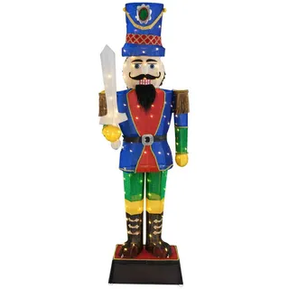 KOMFOTTEU Weihnachtsfigur, 184cm LED Nussknacker Figur groß rot