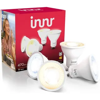 innr Smart GU10 LED Spot, Warmweiß bis Kaltweiß, für Hue* und Zigbee Hubs | Smart Home Lampe, 2200K-6500K, 470 Lumen, Dimmbar, 4-er Pack