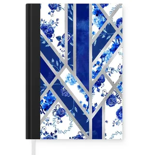 MuchoWow Notizbuch Delfter Blau - Design - Luxus, Notebook, Notizblock a5, Tagebuch, Journal Liniert blau