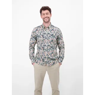 Lerros Langarmhemd mit floralem Alloverprint Weiß XL