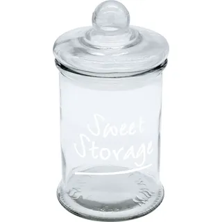 Spetebo Bonboniere mit luftdichtem Deckel 23 x 12 cm - 1,25 L - Dekoratives Süßigkeiten Vorratsglas mit Aufdruck - Sweet Storage Deko Bonbonglas Keks Dose Candy Bar Glas