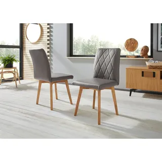 OTTO home Esszimmerstuhl Brest Leder grau 2er Set