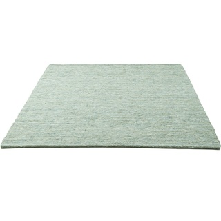 Wollteppich Hörnum, Sansibar, rechteckig, Höhe: 12 mm, Handweb Teppich, meliert, reine gewalkte Wolle, handgewebt grün 40 cm x 60 cm x 12 mm