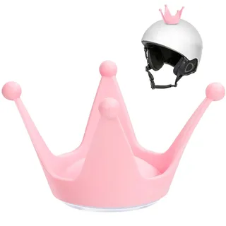 Garneck Deko Krone Für Skihelm Und Motorradhelm – Mini Krone Mit Saugnapf in Hellrosa - Ideal Zur Individuellen Gestaltung - Einfach Zu Befestigen Perfekte Geschenkidee Für Freunde Und