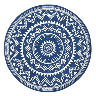 HANSE Home Teppich Kurzflor Teppich Valencia Rund blau, rund, Höhe: 9 mm blau Ø 140 cm x 9 mm