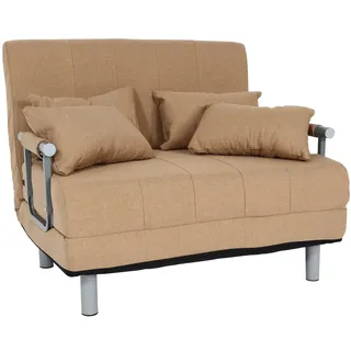 Mendler Schlafcouch Stoff 1-Sitzer Beige