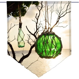 Scheibengardine Scheibenhänger Glass Dreams – spitz – Malediven, gardinen-for-life 60 cm x 75 cm