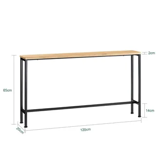 SoBuy FSB19 Konsolentisch 120x65x20 Natur/Schwarz