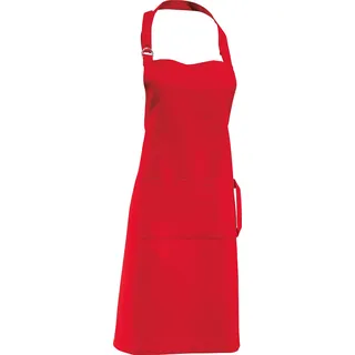 Erwin Müller Koch-Schürze, Küchenschürze Uni 100% Baumwolle rot Größe 72x90 cm - verstellbare Halsschlaufe, mit Aufsatztasche und Bindeband
