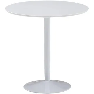 Esstisch FineBuy Esszimmertisch Rund 75x75x74cm Weiß Hochglanz Küchentisch Tisch