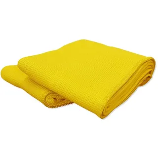 BettwarenShop Piqué Baumwolldecke Tagesdecke 220x240 cm | yellow - gelb