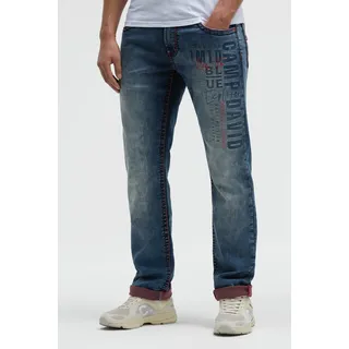 Regular-fit-Jeans CAMP DAVID, Herren, Gr. 30, Länge 34, light vintage print jogg, Sweatware, Material: 61% Baumwolle, 38% Polyester, 1% Elasthan, bedruckt, regular fit, Jeans, mit normaler Leibhöhe