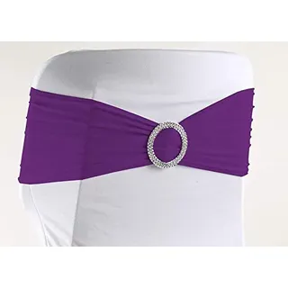 eventkauf 10 Stuhlschleifen Stretch Schleifenbänder Schleifen für Stuhlhussen (Aubergine)