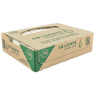 100% PURE NATURAL LIGHTS, vegane Teelichter mit 100% Rapswachsfüllung, 24/38 mm, Brenndauer ca. 7h, 40 Stück