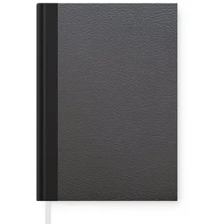 MuchoWow Notizbuch Leder - Strukturiert - Leder-Optik - Grau, Notebook, Notizblock a5, Tagebuch, Journal Liniert grau