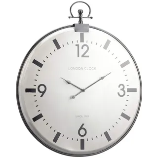Cepewa Wanduhr im Taschenuhr-Design Wohnzimmer Küchenuhr Edelstahl modern