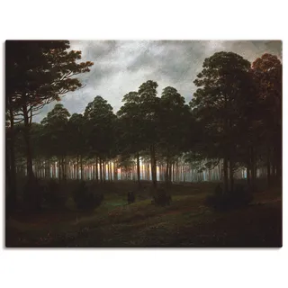 Leinwandbild ARTLAND "Der Abend, um 1820/21" Bilder Gr. B/H: 80 cm x 60 cm, Wald Querformat, 1 St., grün Leinwandbilder