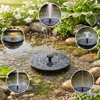 Solar Springbrunnen für draußen, Wasserfontäne als Gartendeko