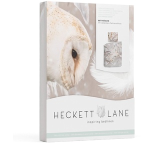 Heckett Lane Sonny Duvet Cover, 100% Cotton Satin, Flint Taupe, 155 x 220 cm, 1.0 Pieces