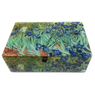 Value Arts Vincent Van Gogh Schmuckkästchen aus Glas, Iris-Design