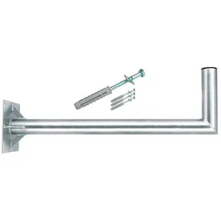 PremiumX 80cm Wandhalter Ø 60mm Stahl SAT Antenne Wand Montage Halter mit Verstrebung inkl. Fischer Schrauben mit Dübel