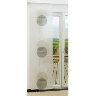 Schiebegardine  von LYSEL® - Venn transparent mit Kreisen in den Maßen 245 cm x 60 cm grau/beigegrau