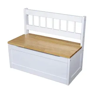 Garden Pleasure Sitztruhe Kinder 314103-2 braun, weiß Holz 60,0 cm