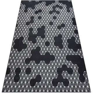 Teppich Heos 78547 Anthrazit / Creme Hexagon, Puzzle Grey 160x220 Cm