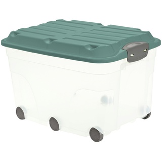 Rollbox mit Deckel  Aufbewahrungsbox , grün , Kunststoff , Maße (cm): B: 40 H: 37