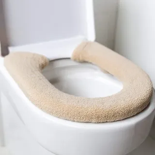 Baffect WC-Sitz Cover Dicker Kissen Pads antibakteriell Luxus Toiletten Warm WC Sitzbezüge Warm WC-Sitz Matte Super Warm Universal, beige