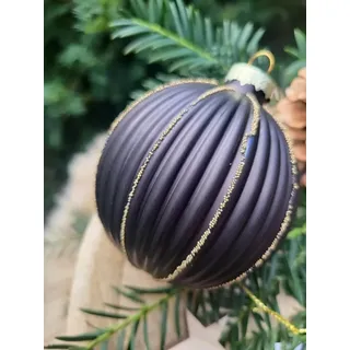 Christbaumkugel Nerio Streifen, schwarz-gold Weihnachtskugel Nerio, Streifen, schwarz-gold - glänzend